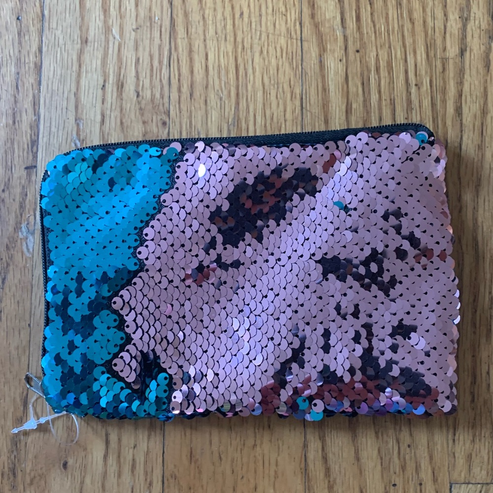 Mermaid disco coin purse blue or pink